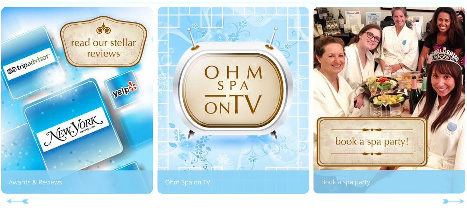 Ohm Spa homepage